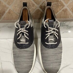 Cole Haan Gray Knit with Black Leather Trim Men’s Oxfords